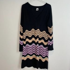 M Missoni Crochet-Knit Zig Zag V-Neck Dress